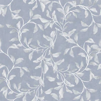 Japandi Watercolour Leaves - Misty Blue wallpaper