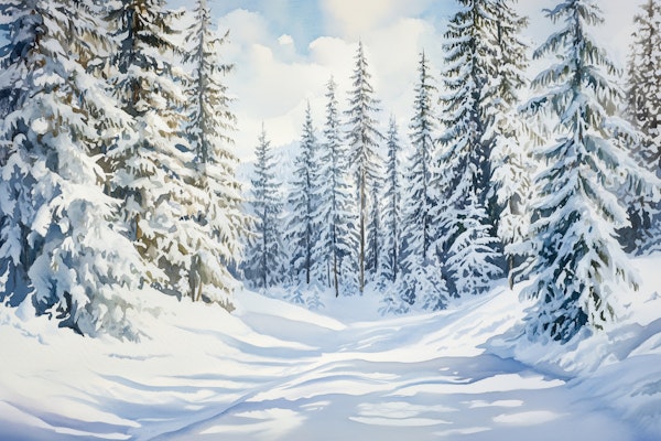 Winter Wonderland Evergreen Woods