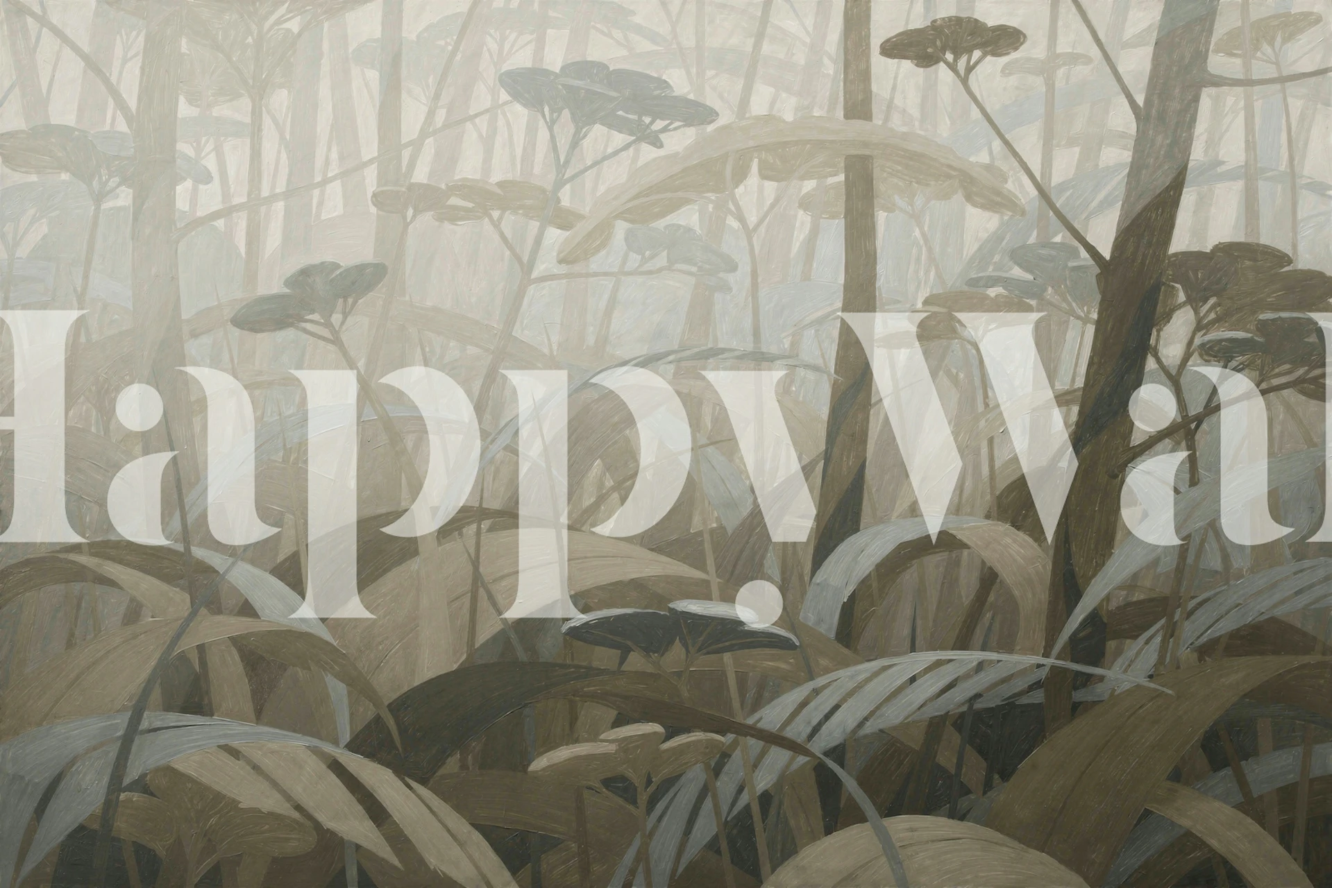 Misty Forest Understory wallpaper design