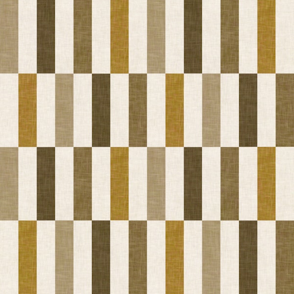 Mid-Century Tile Geometric - Orange & Taupe