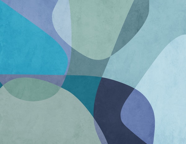 Mid Century Modern Blue Curves
