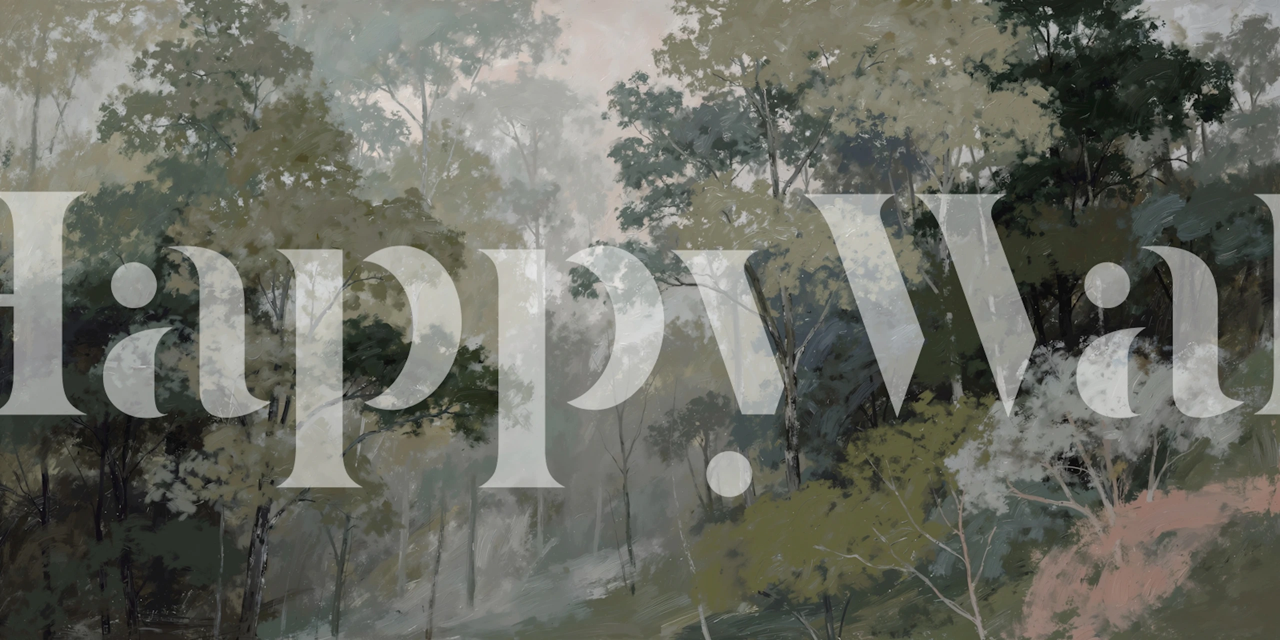 Papel pintado Soft Painted Forest Landscape en una habitación