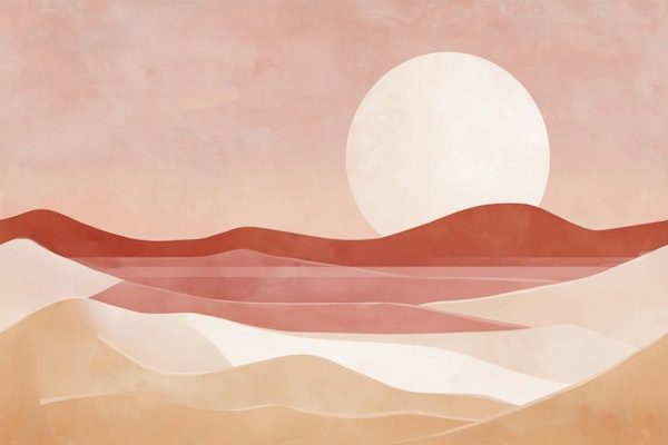 Minimal Terracotta Desert Sunset Landscape