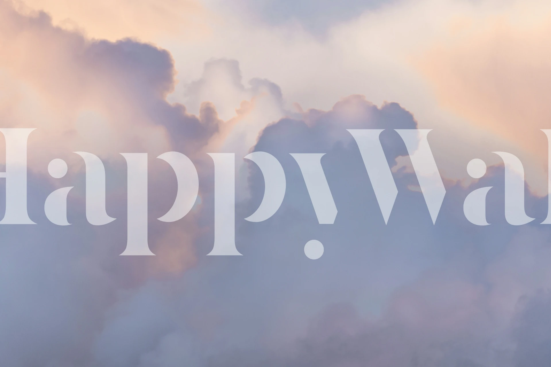 Serene pink and blue sky wallpaper in a room