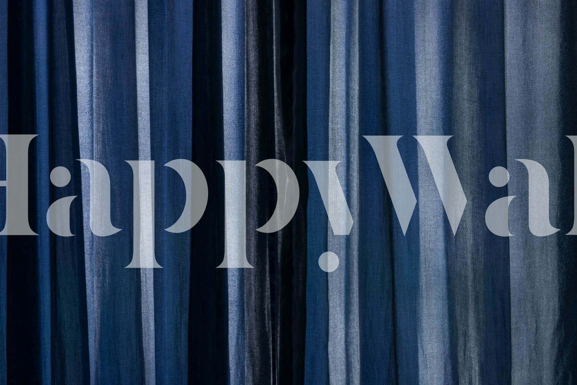 Moody Indigo Wash Lines wallpaper in a room