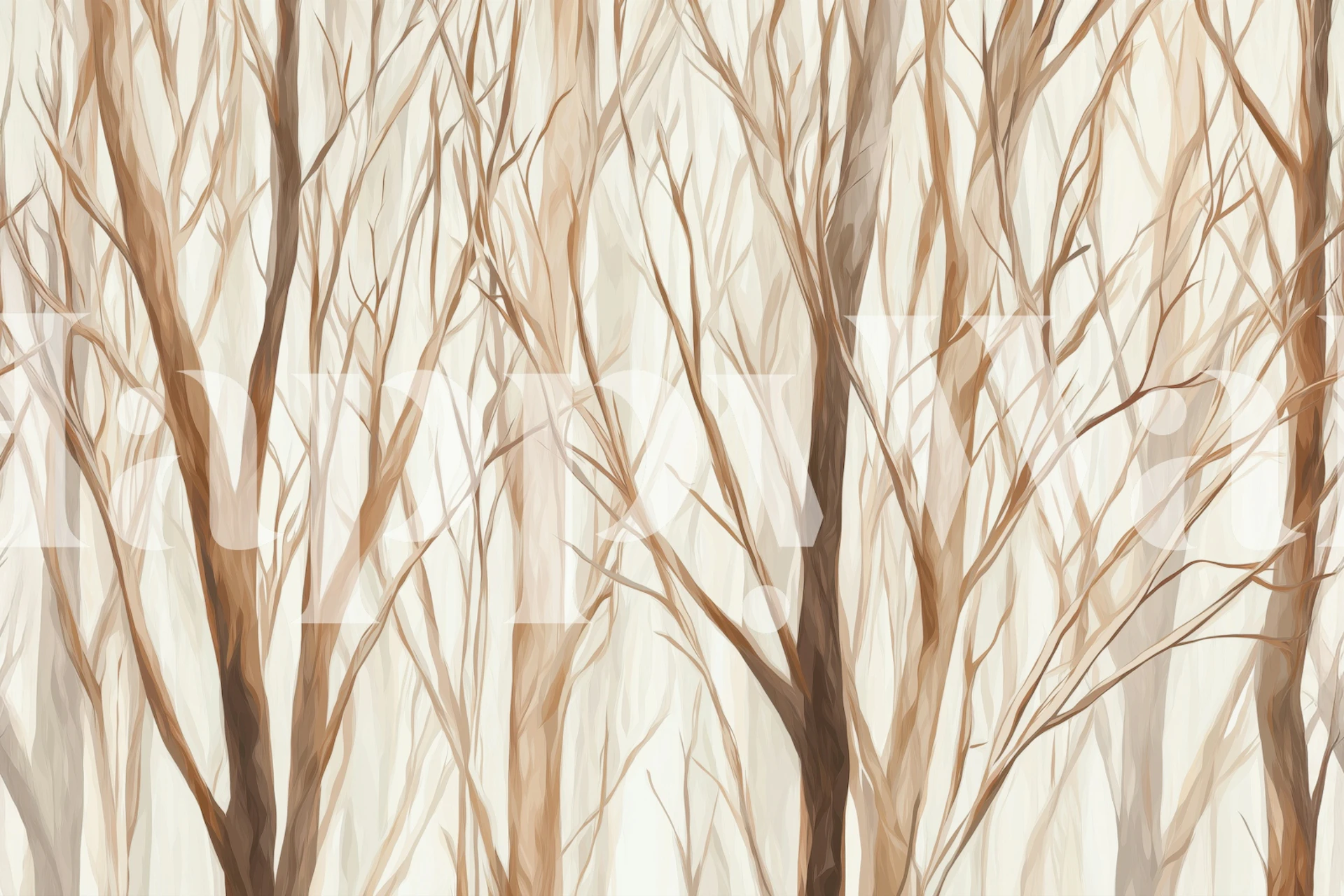 Minimal Neutral Forest Trees wallpaper in a room