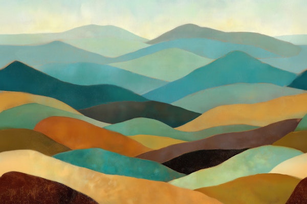 Abstract Mountain Landscape in Earthy Tones