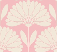 Pink and Soft Beige Daisies 1 - Large tapet