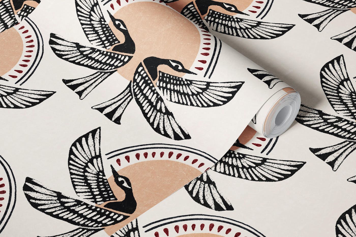 Meryt - tan wallpaper roll