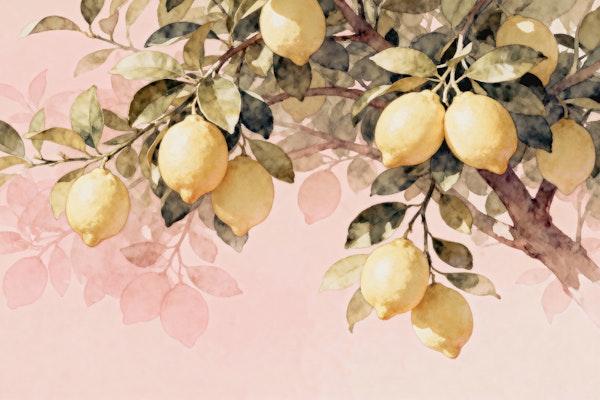 Watercolor Lemon Branches