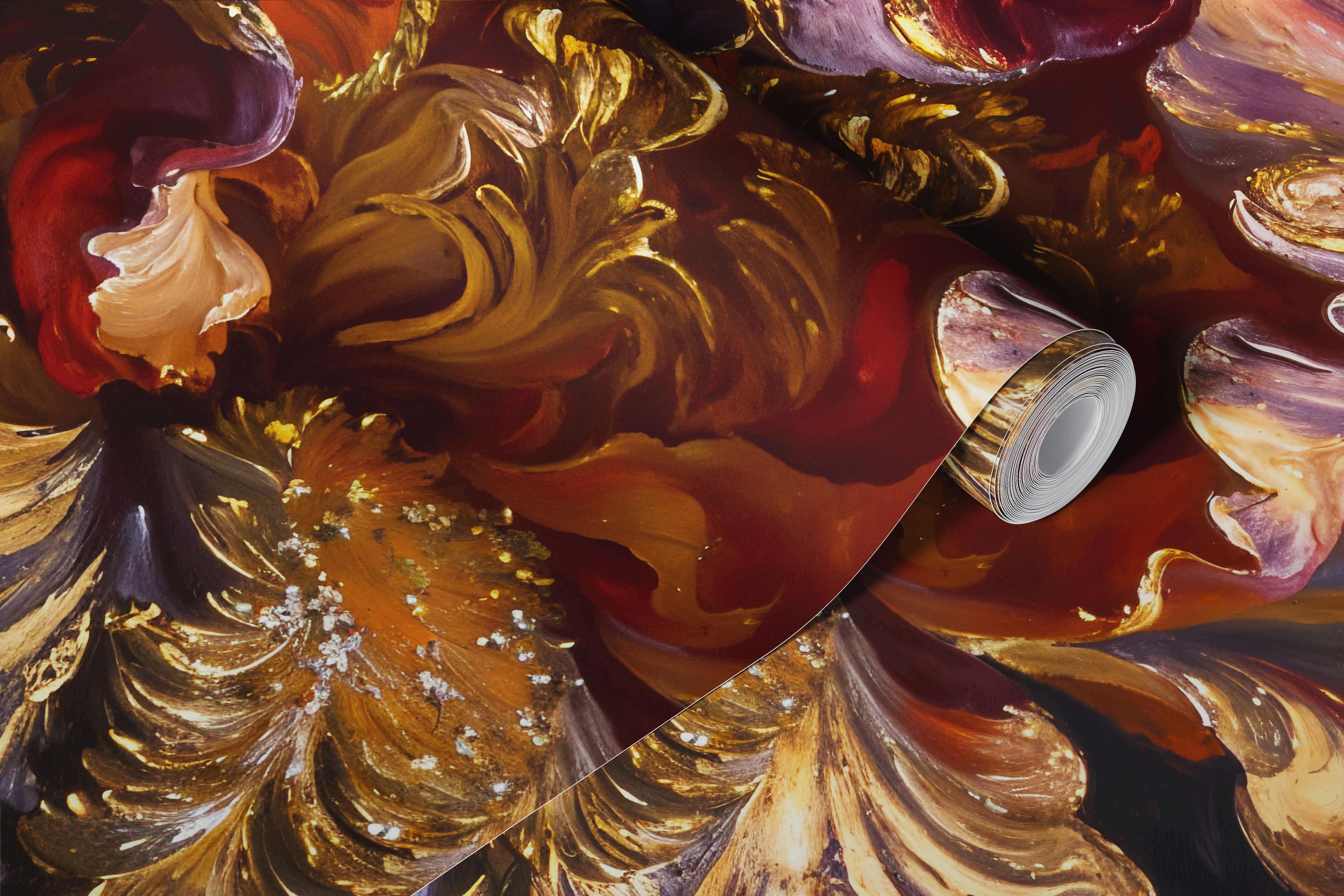 Dramatic Midnight Garden Florals papel de parede