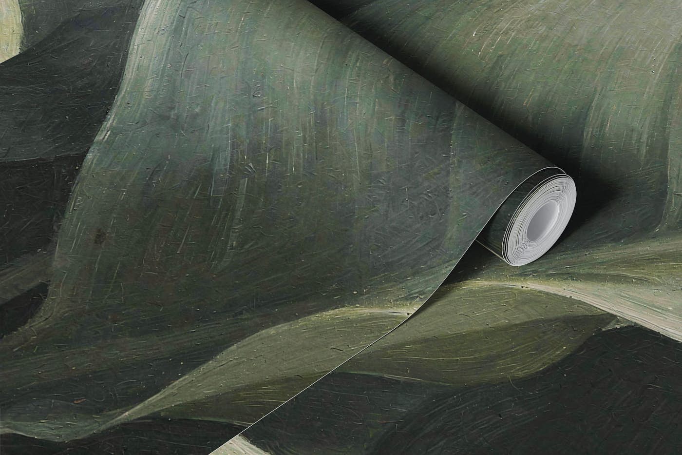 Sage Banana Leaf Canopy wallpaper roll