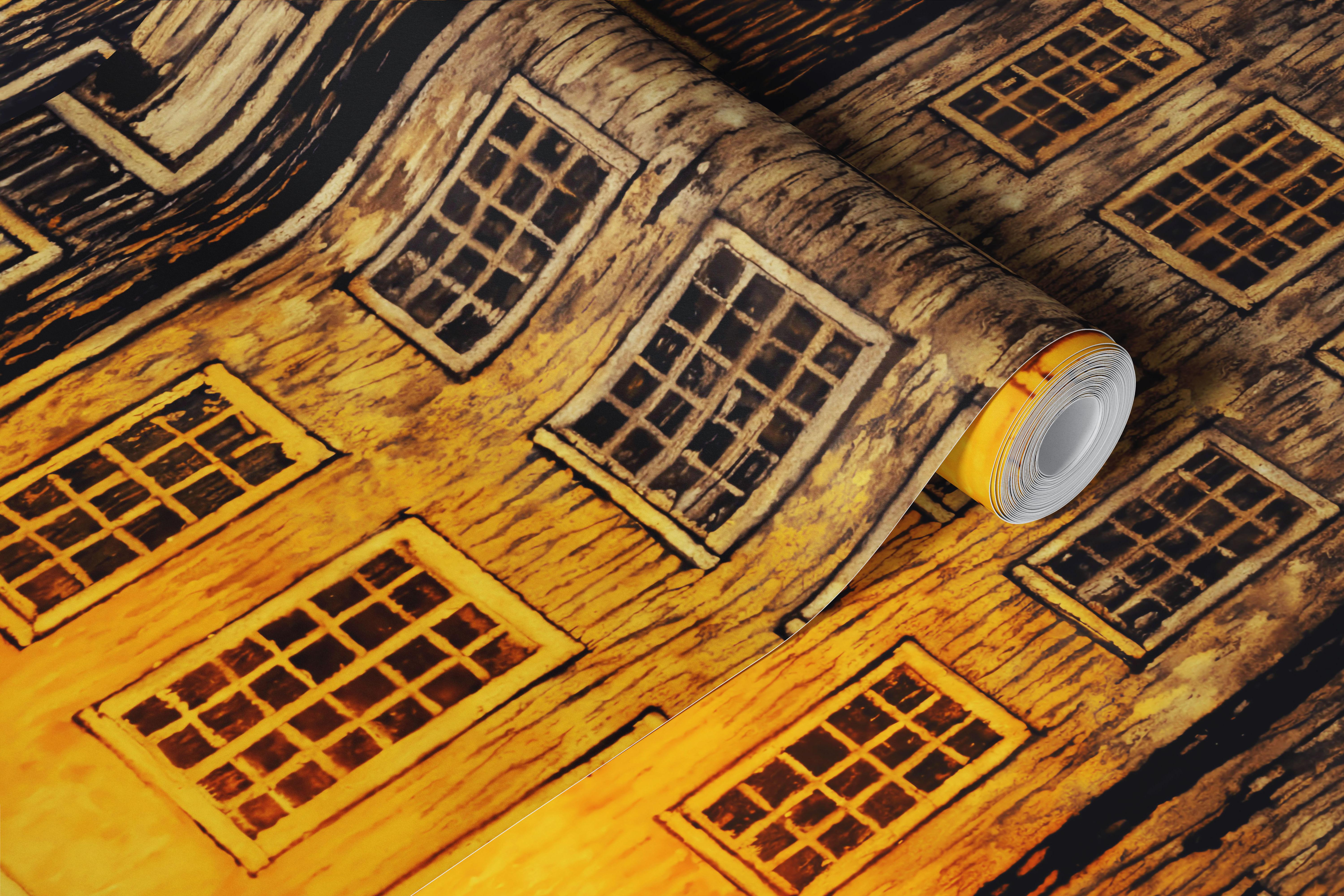 Amsterdam canal houses wallpaper in a living room