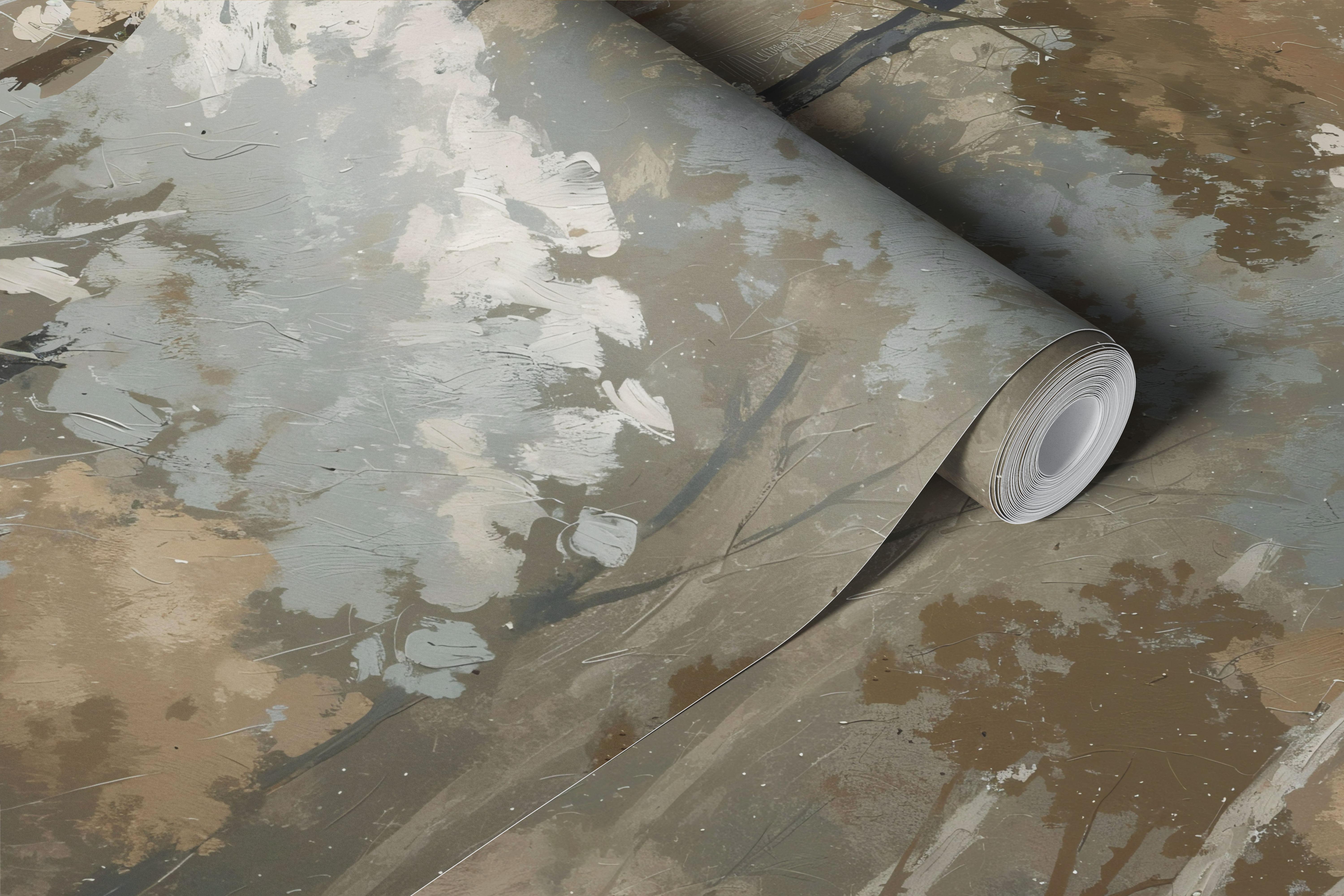 Misty Forest Watercolor wallpaper in a room