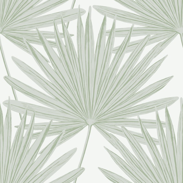 Palm Paradise - Light Sage Green