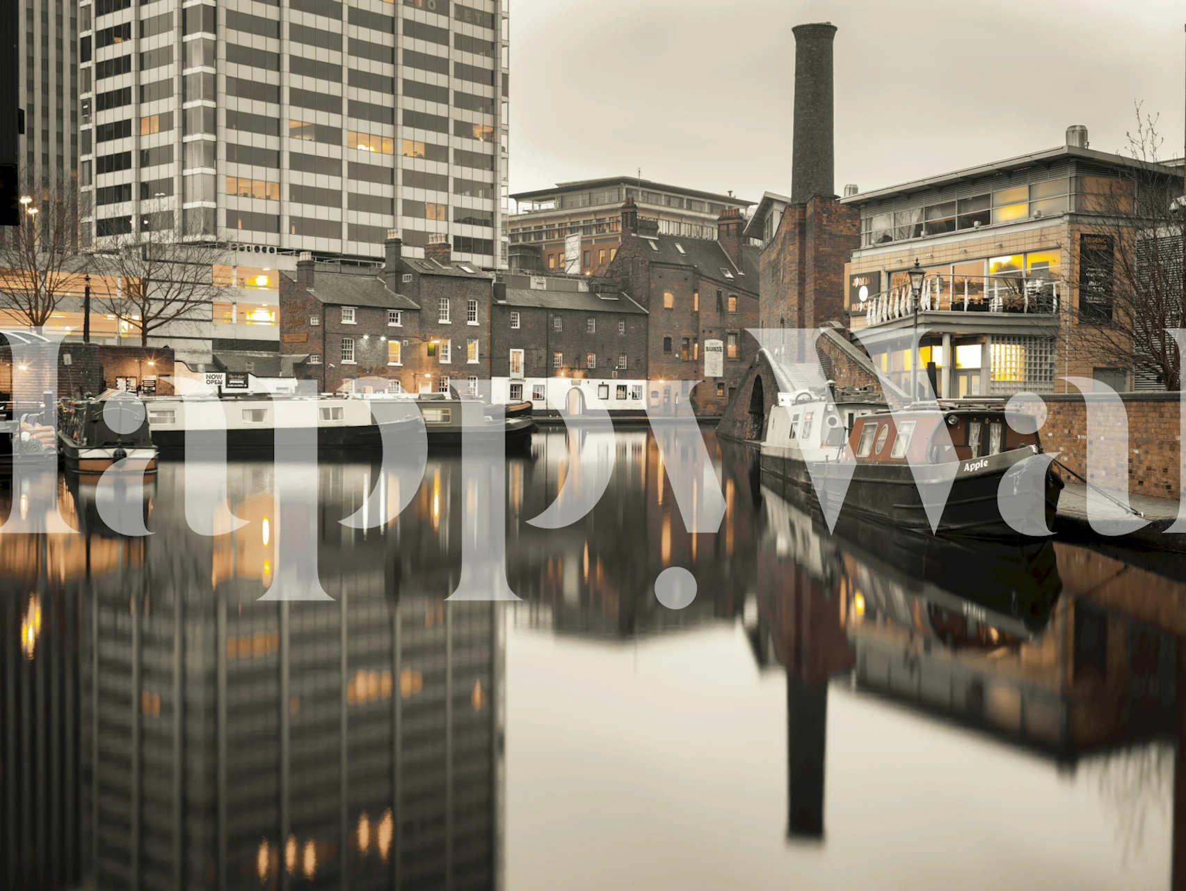 Birmingham Canal wallpaper in a room