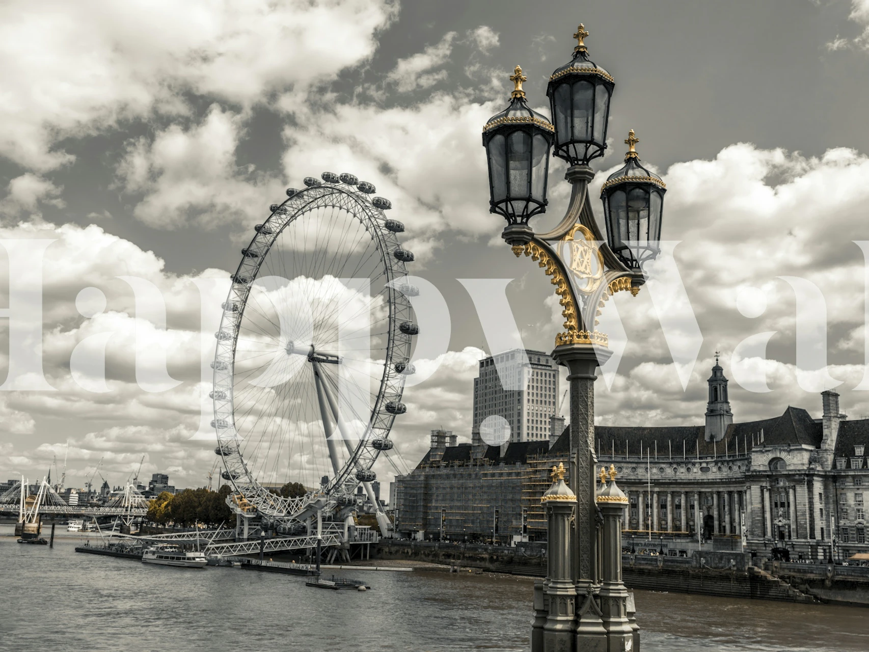 Tapeta The Lamp and the Wheel w pokoju