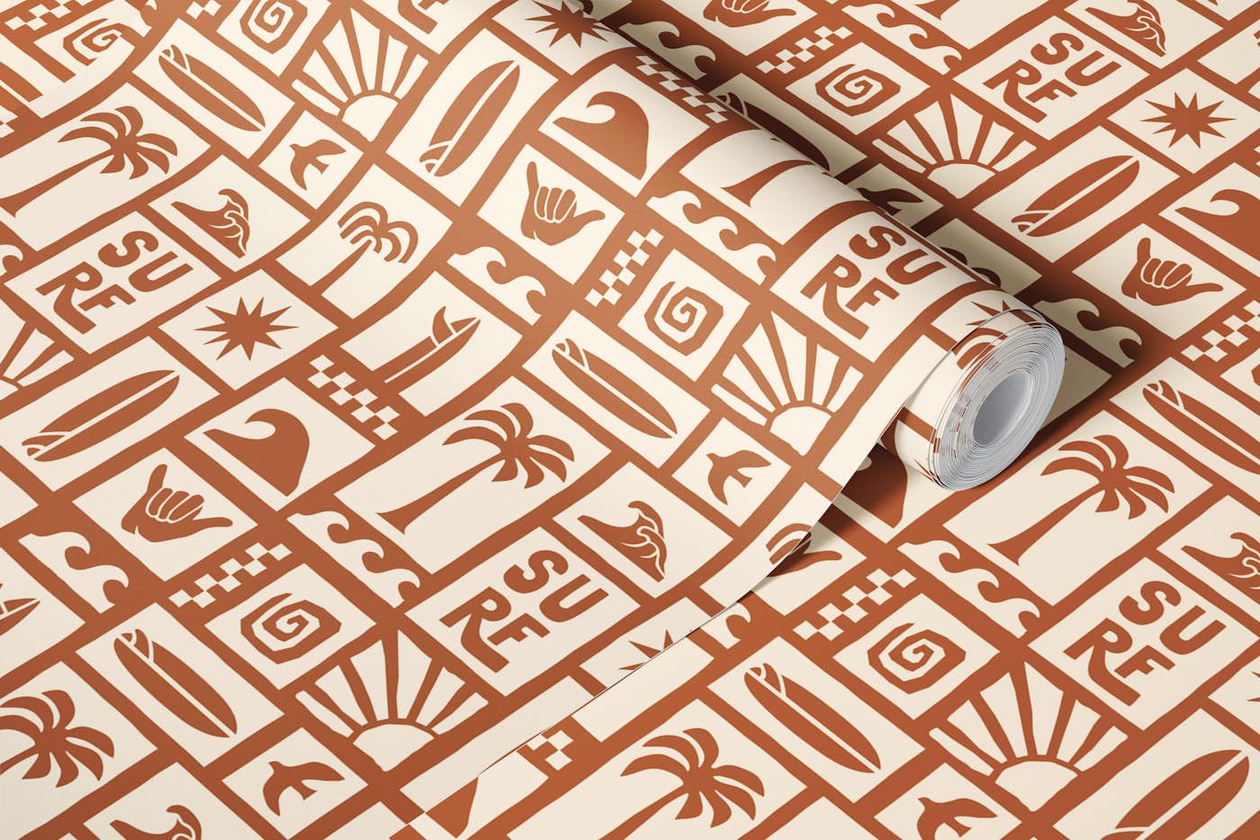 Tropical Surf Scene wallpaper roll