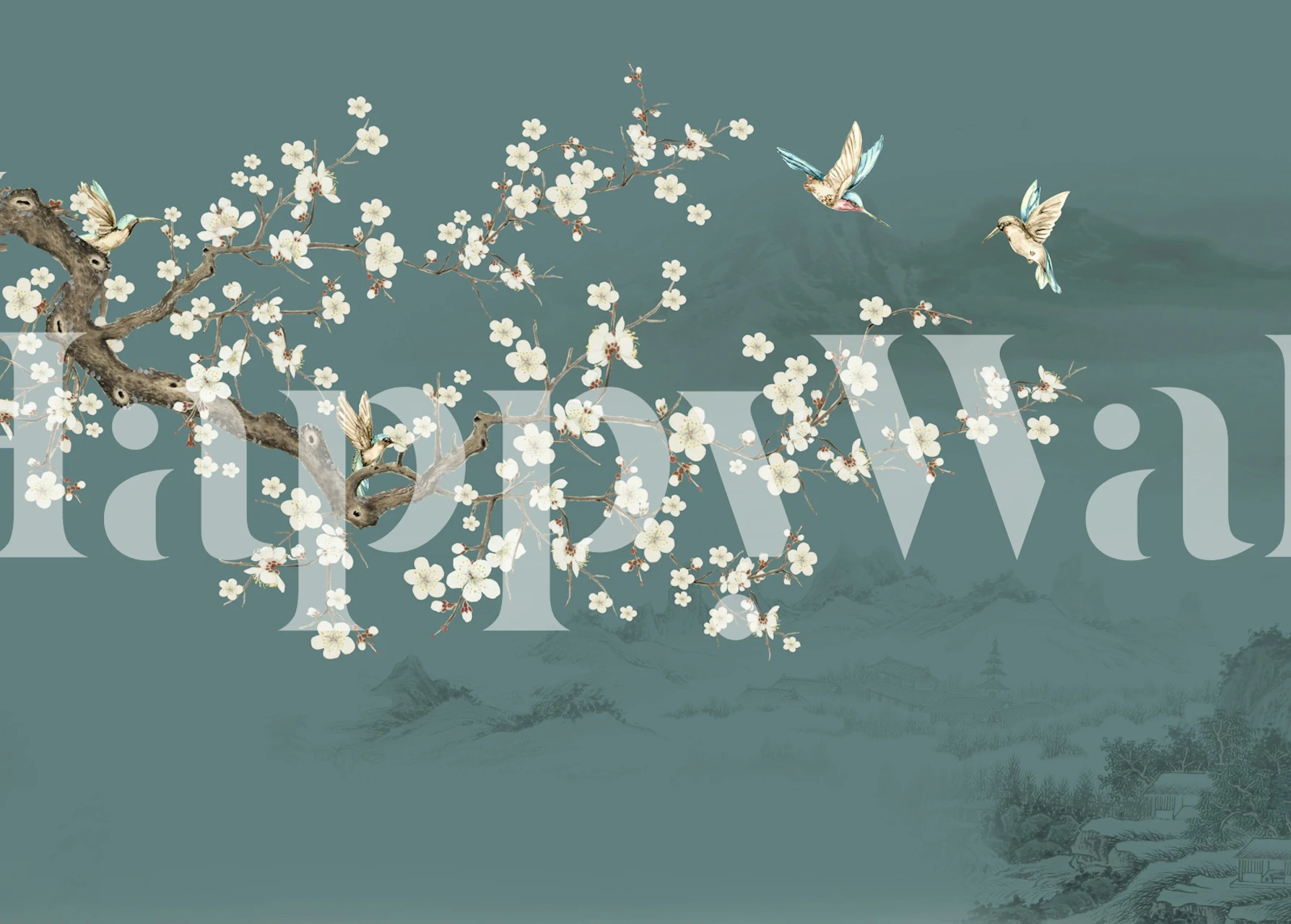 Chinoiserie Charm wallpaper in a room