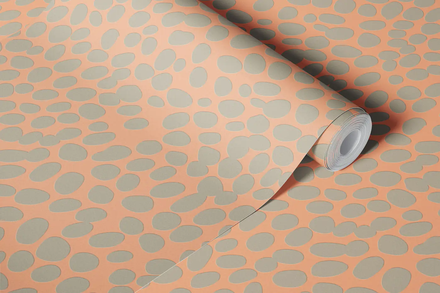 Terracotta Wild Feline Texture wallpaper roll