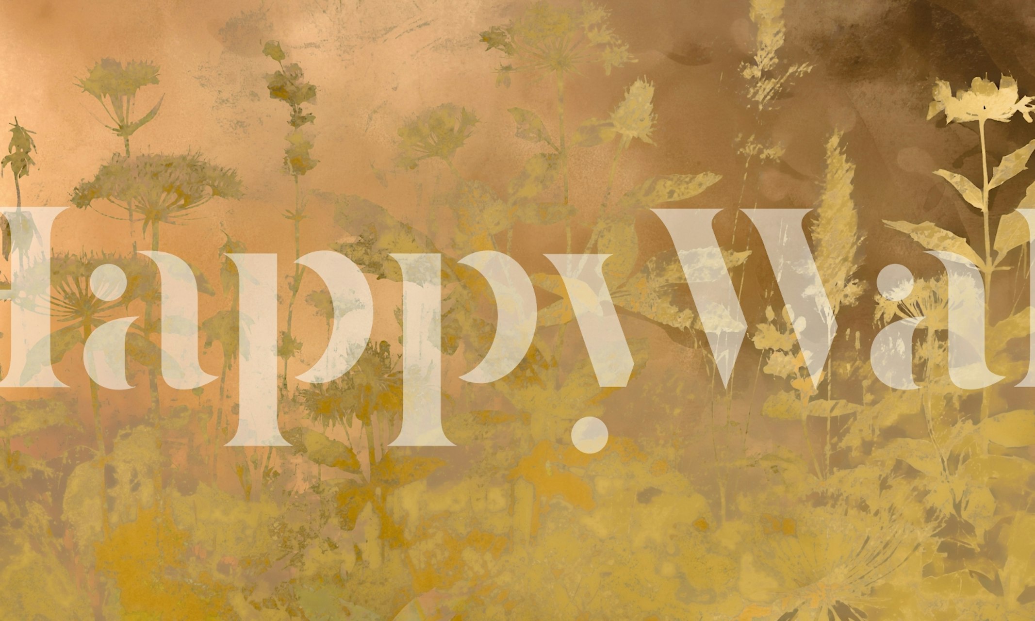 Golden Meadow Silhouettes wallpaper in a room