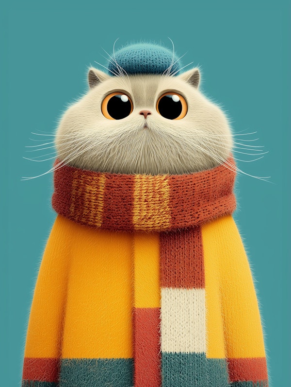 Whimsical Cat Winter Outfit