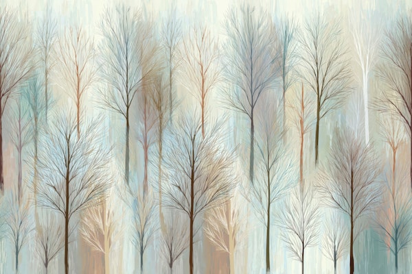 Soft Light Misty Pine Forest