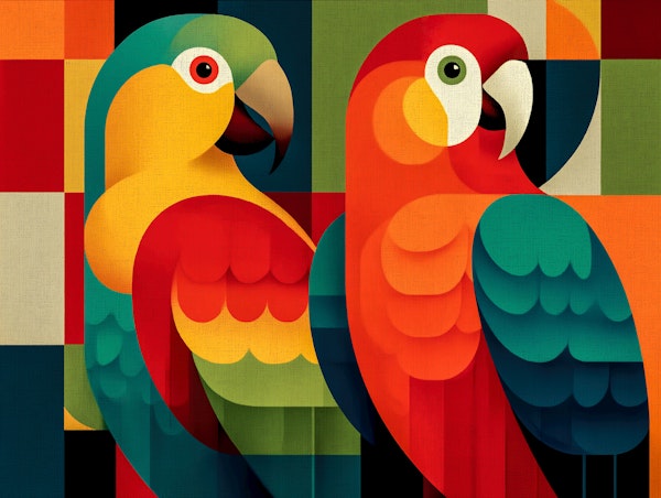 Color Block Parrot Duo