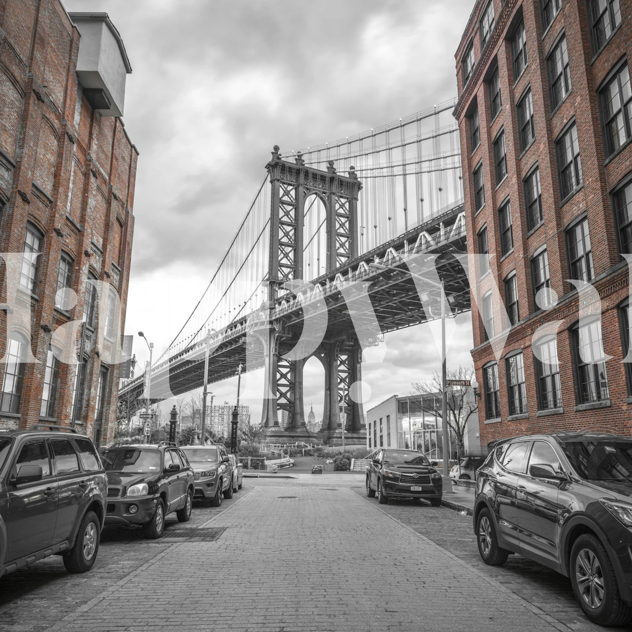 Manhattan Bridge Brick wallpaper in a room