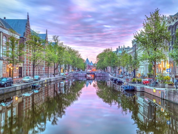 Amsterdam Canal Sunset Glow