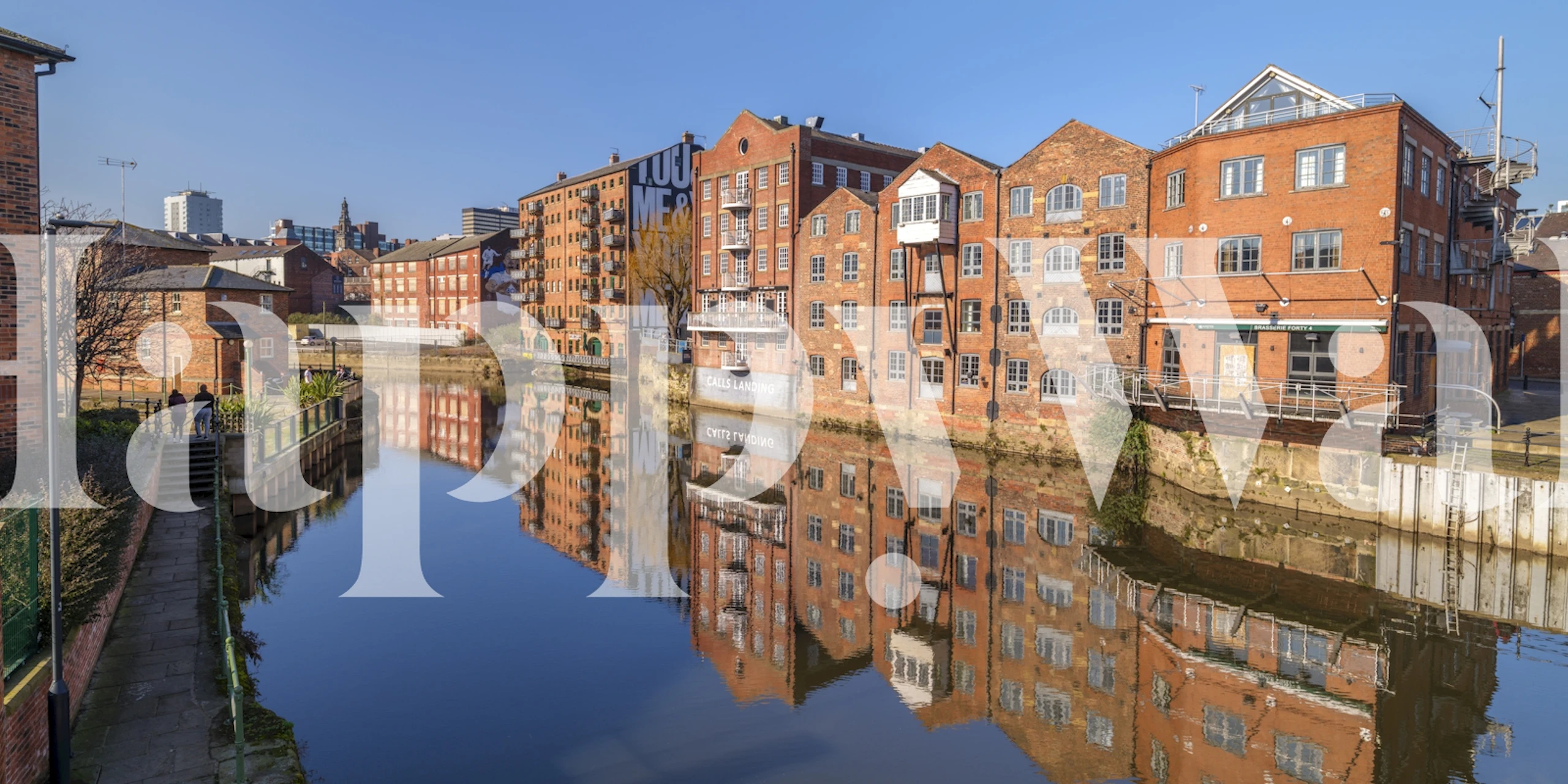 Canal scene wallpaper in a stylish room