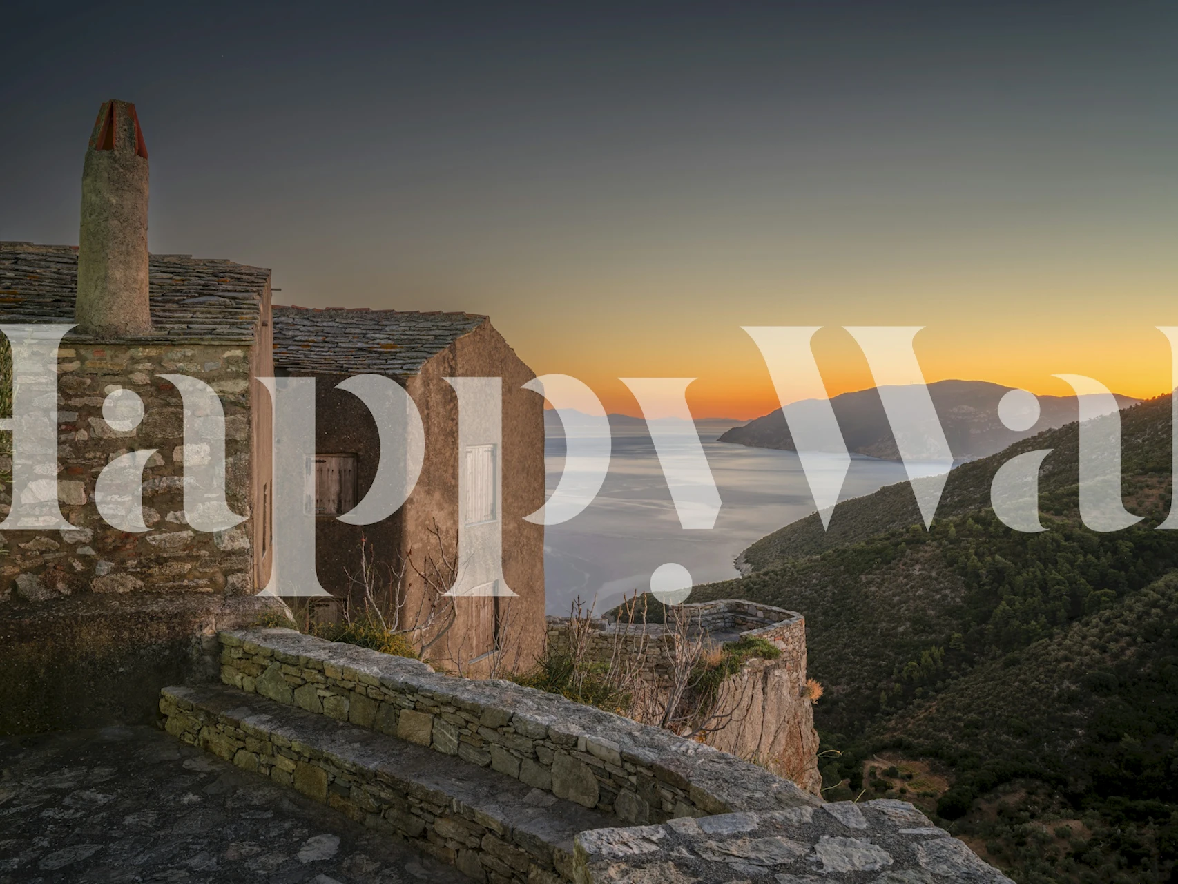 Papel de parede Aegean Vista em um quarto