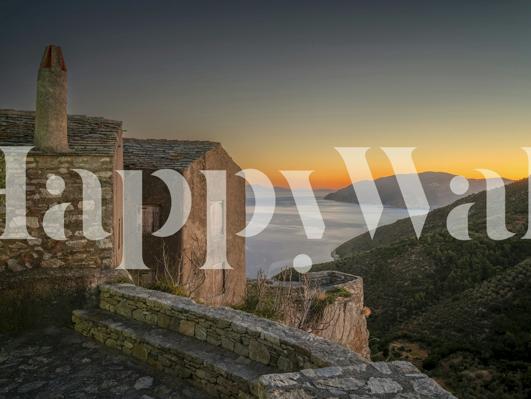 Aegean Vista wallpaper in a room