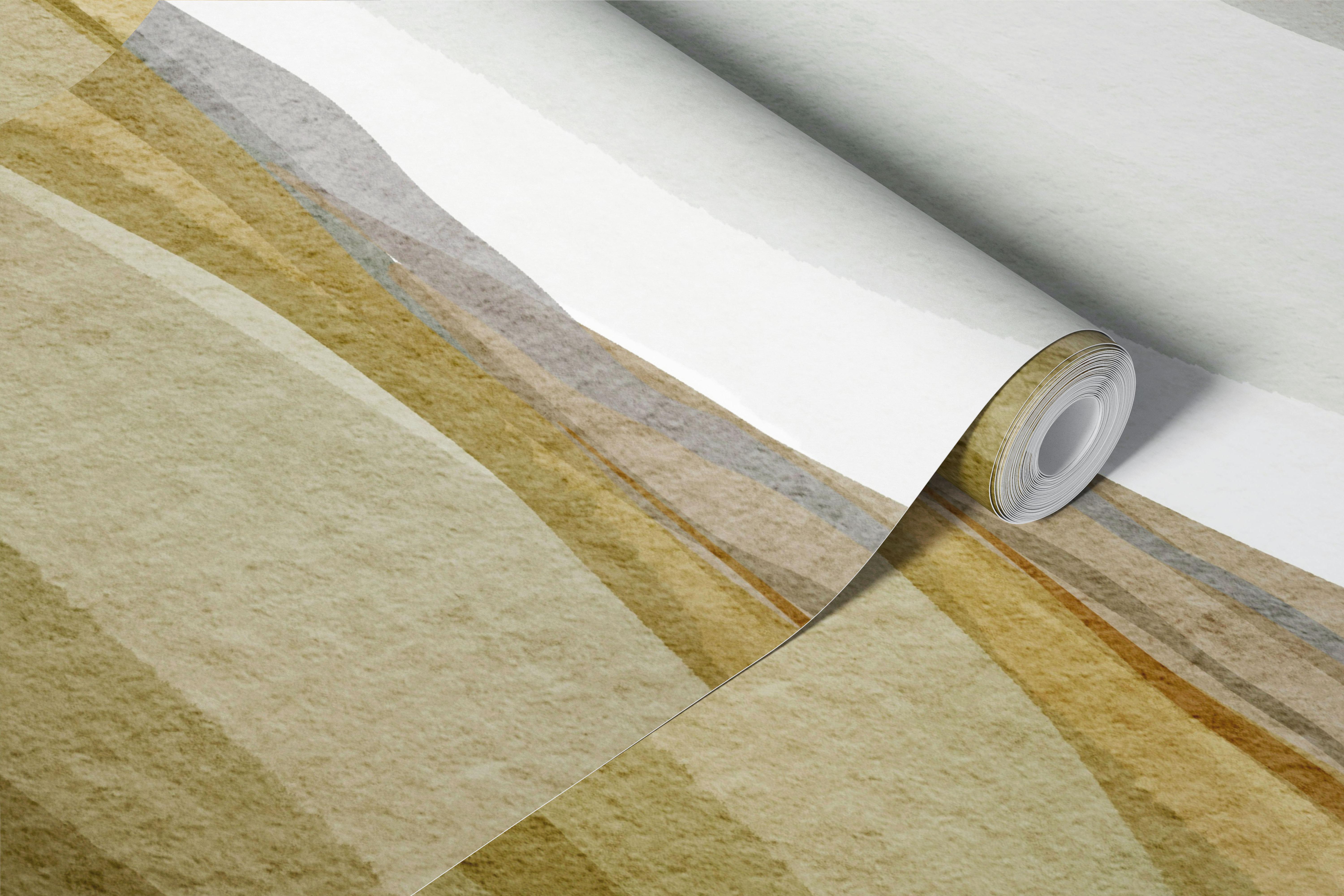 Soft Earthtone Landscape Layers Tapete in einem Raum