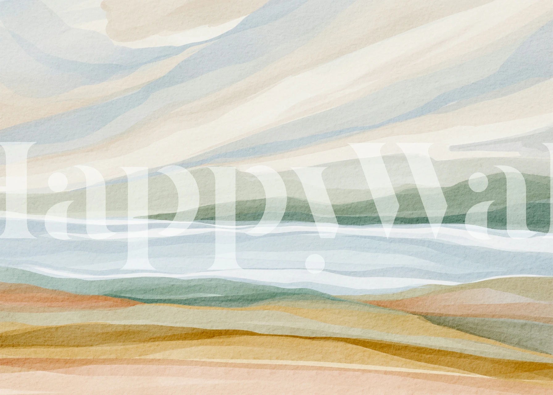 Calm Ocean Layers in Earth Tones tapetti huoneessa