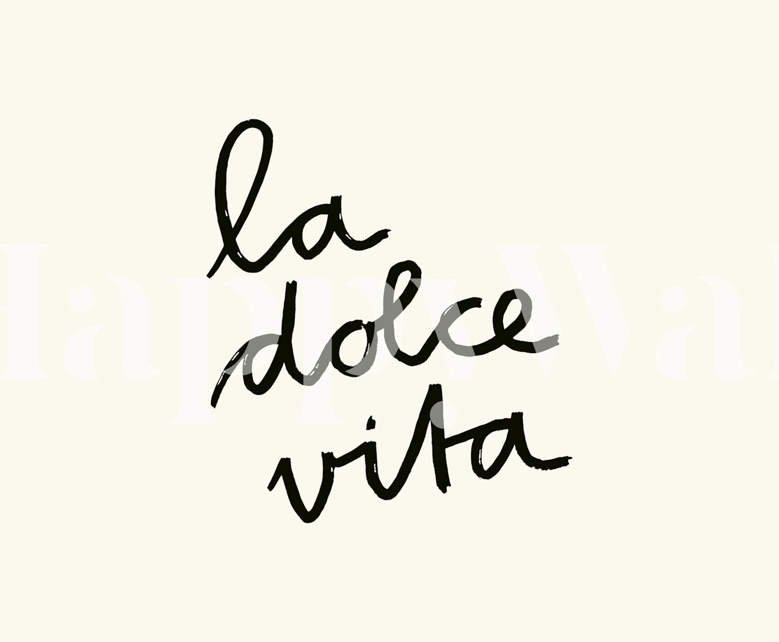 La Dolce Vita modern calligraphy wallpaper in a room