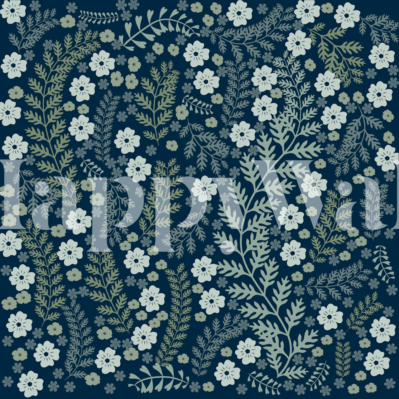 Tumma kukkatapetti viihtyisässä huoneessa