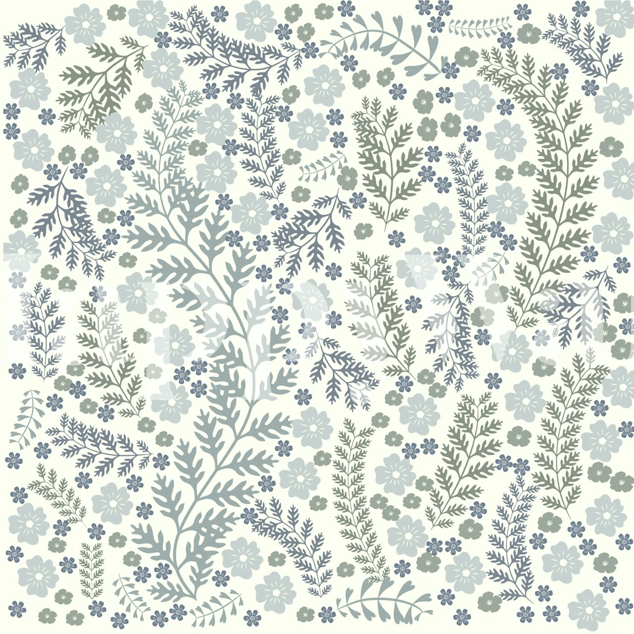 Midsummer Garden Wildflower Pattern wallpaper in a room