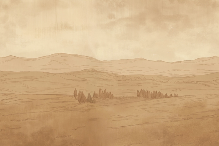 Minimal Terracotta Desert Landscape