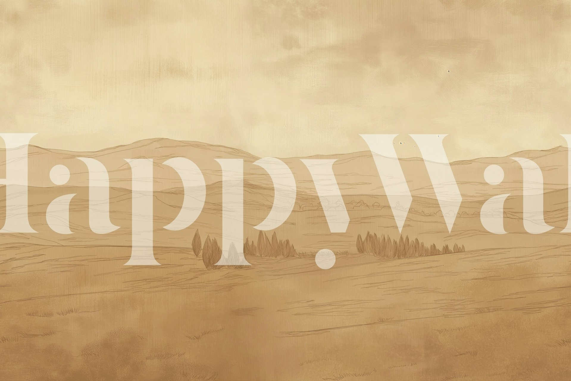 Minimal terracotta desert landscape wallpaper