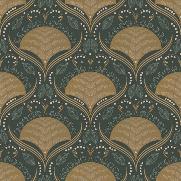 Golden Fan Art Deco Pattern