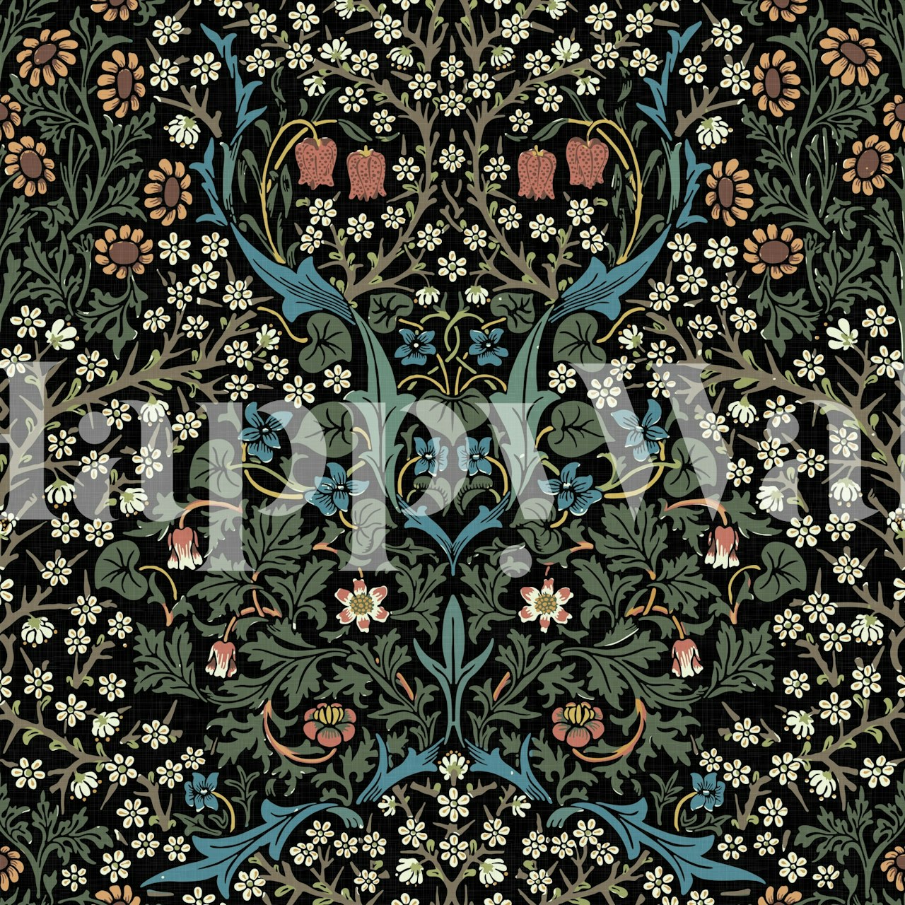 William Morris Blackthorn wallpaper in a room