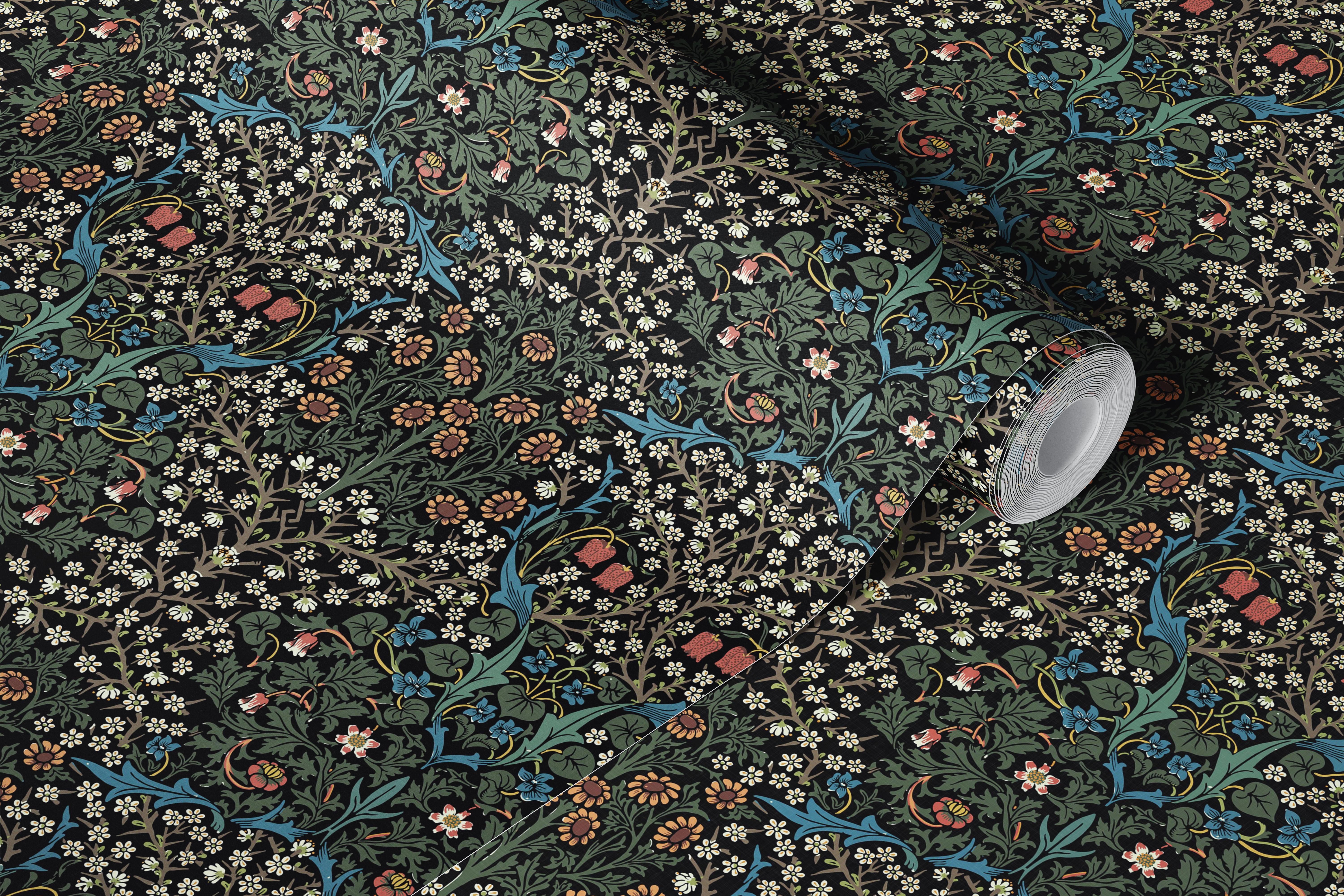 William Morris Blackthorn wallpaper design in room