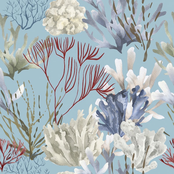 Vibrant Coral Reef Pattern S