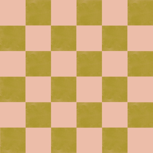 Midcentury Olive Pink Check