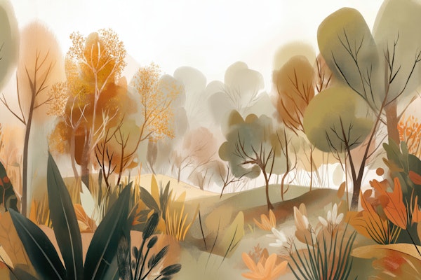 Autumn Forest Fantasy Mural