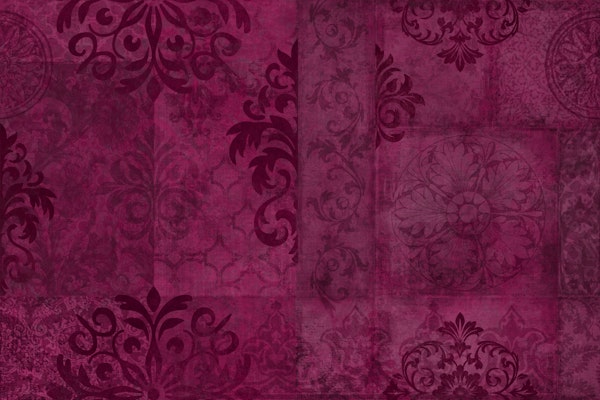 Deep Magenta Ornate Damask
