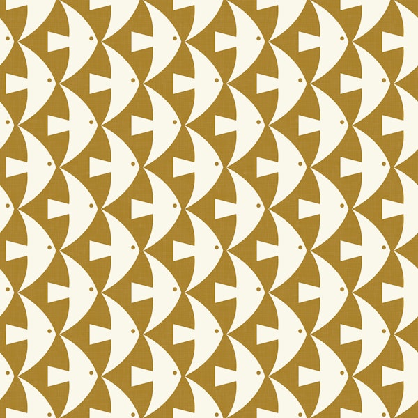 Minimalist Fish Geometry Golden Yellow WP