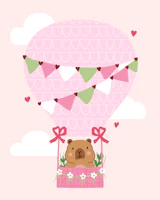 Capybara Air Balloon tapete