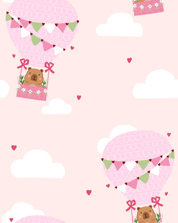 Capybara Pink Air Balloon